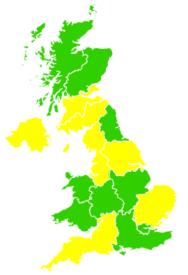 Click on a region for air pollution levels for 23/04/2015
