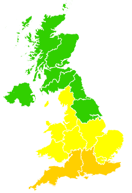 Click on a region for air pollution levels for 23/04/2020