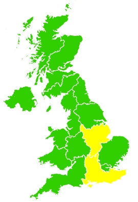 Click on a region for air pollution levels for 23/04/2022