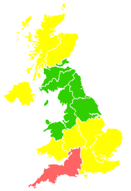 Click on a region for air pollution levels for 23/04/2026