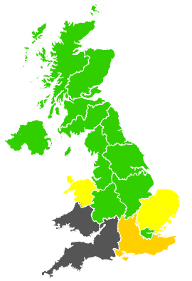 Click on a region for air pollution levels for 23/05/1990