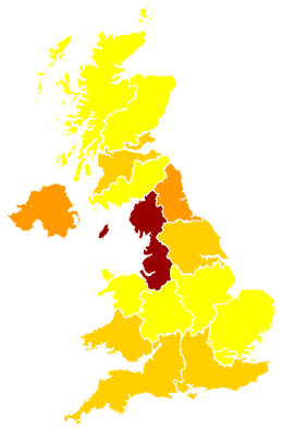 Click on a region for air pollution levels for 23/05/2001