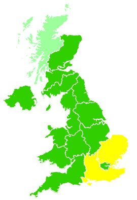 Click on a region for air pollution levels for 23/05/2005