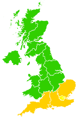 Click on a region for air pollution levels for 23/05/2007