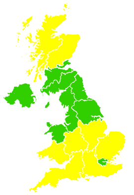 Click on a region for air pollution levels for 23/05/2009