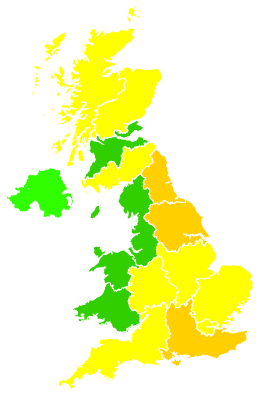 Click on a region for air pollution levels for 23/05/2012