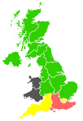 Click on a region for air pollution levels for 23/06/1989