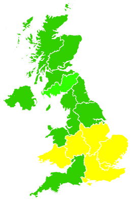 Click on a region for air pollution levels for 23/06/2006
