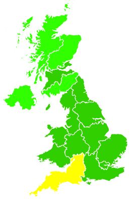 Click on a region for air pollution levels for 23/06/2018