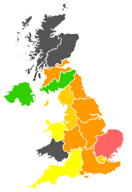 Click on a region for air pollution levels for 23/07/1989