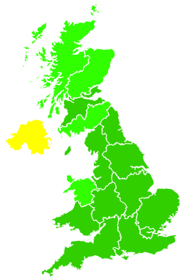 Click on a region for air pollution levels for 23/07/2000