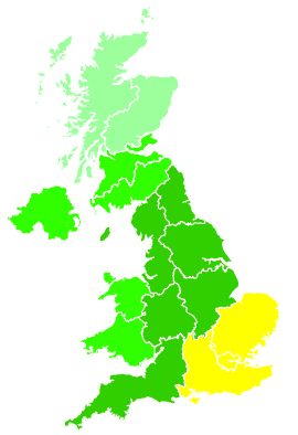 Click on a region for air pollution levels for 23/07/2001