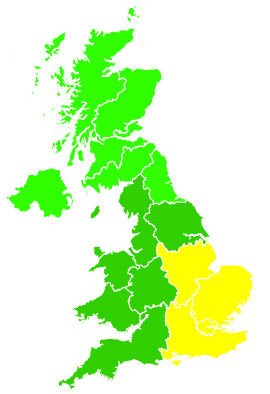 Click on a region for air pollution levels for 23/07/2012