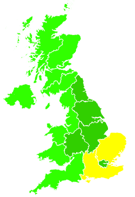 Click on a region for air pollution levels for 23/07/2018