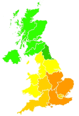 Click on a region for air pollution levels for 23/07/2019