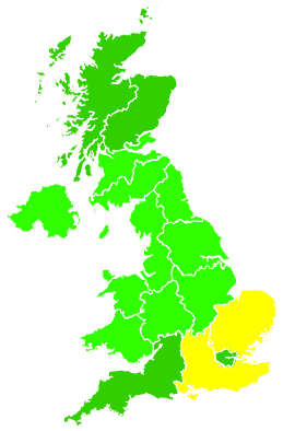 Click on a region for air pollution levels for 23/07/2020