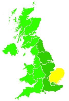 Click on a region for air pollution levels for 23/07/2022