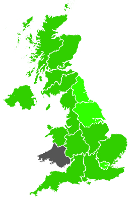 Click on a region for air pollution levels for 23/08/1991