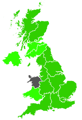 Click on a region for air pollution levels for 23/08/1996