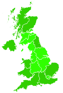 Click on a region for air pollution levels for 23/08/1998