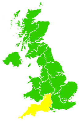 Click on a region for air pollution levels for 23/08/2007