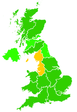 Click on a region for air pollution levels for 23/08/2014