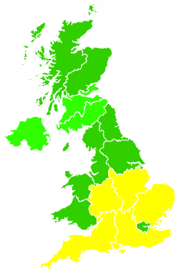 Click on a region for air pollution levels for 23/08/2016