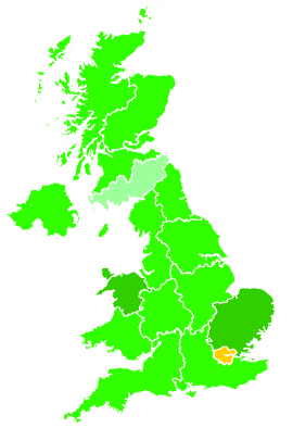 Click on a region for air pollution levels for 23/08/2025