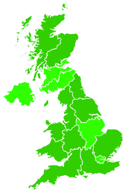 Click on a region for air pollution levels for 23/09/1992