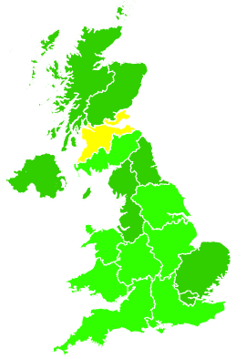Click on a region for air pollution levels for 23/09/2009