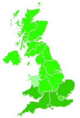 Click on a region for air pollution levels for 23/10/2022