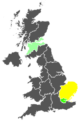 Click on a region for air pollution levels for 23/11/1977