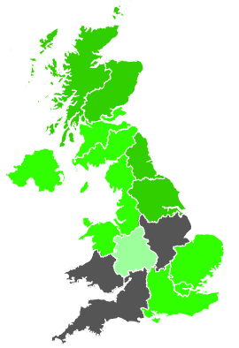 Click on a region for air pollution levels for 23/11/1987