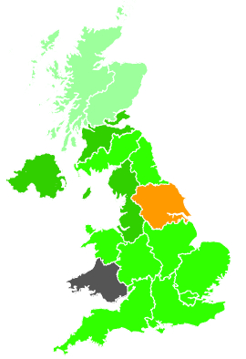 Click on a region for air pollution levels for 23/11/1991