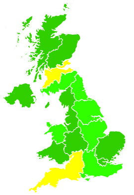 Click on a region for air pollution levels for 23/11/2013