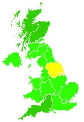 Click on a region for air pollution levels for 23/11/2019