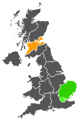 Click on a region for air pollution levels for 23/12/1977