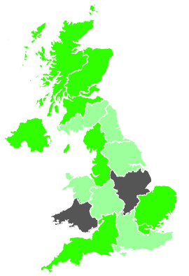 Click on a region for air pollution levels for 23/12/1987