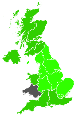 Click on a region for air pollution levels for 23/12/1990