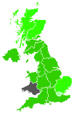 Click on a region for air pollution levels for 23/12/1991