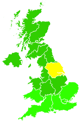 Click on a region for air pollution levels for 23/12/2006