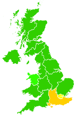 Click on a region for air pollution levels for 23/12/2007