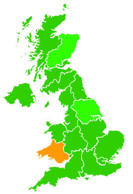 Click on a region for air pollution levels for 23/12/2013