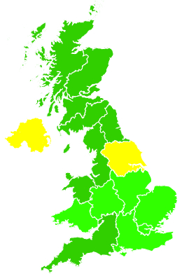 Click on a region for air pollution levels for 24/01/1994