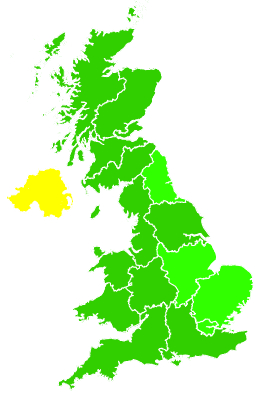 Click on a region for air pollution levels for 24/01/1995