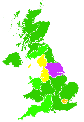 Click on a region for air pollution levels for 24/01/2006