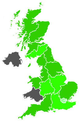 Click on a region for air pollution levels for 24/02/1988