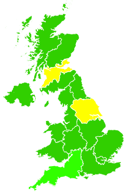 Click on a region for air pollution levels for 24/02/2006