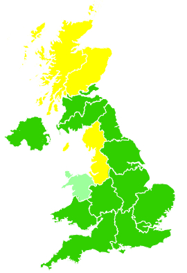 Click on a region for air pollution levels for 24/02/2008