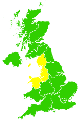 Click on a region for air pollution levels for 24/03/1995
